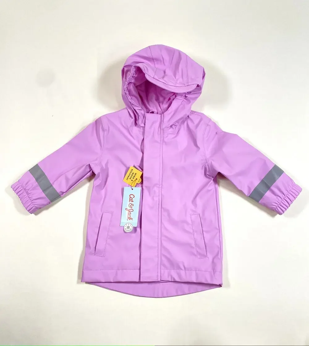 CAT & JACK GIRLS PURPLE RAINCOAT SIZE 12M